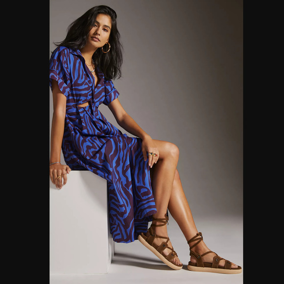 New Anthropologie Tie-Up Gladiator Brown Sandals - Size 6.5-7US (EU 37) - Picture 2 of 5